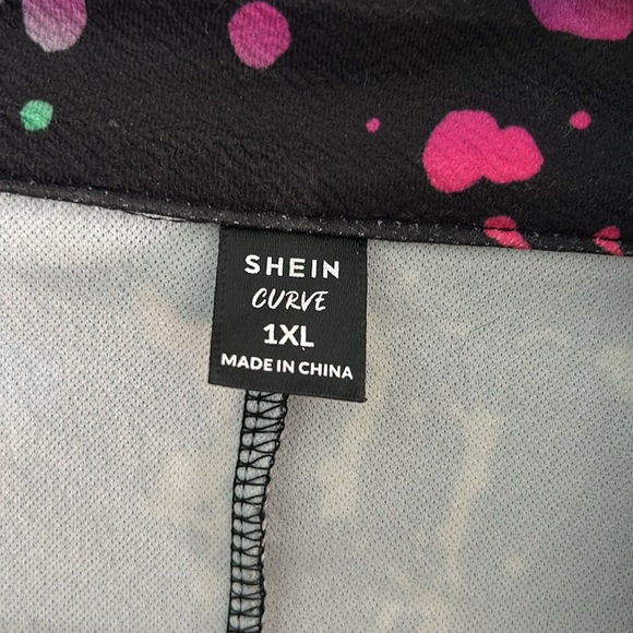 SHEIN curve splash ink print blazer with shoulder pads size 1XL - Picture 3 of 5